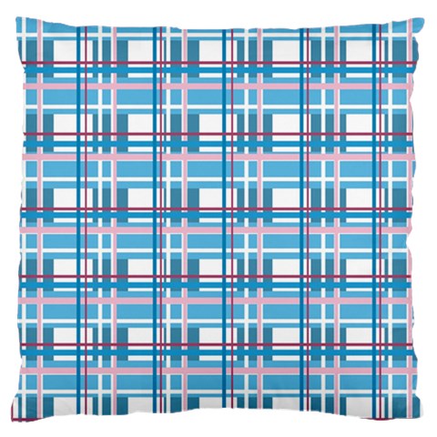 Blue plaid pattern Large Cushion Case (One Side) from ArtsNow.com Front