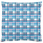 Blue plaid pattern Large Cushion Case (One Side)