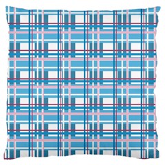 Blue plaid pattern Large Cushion Case (Two Sides) from ArtsNow.com Front