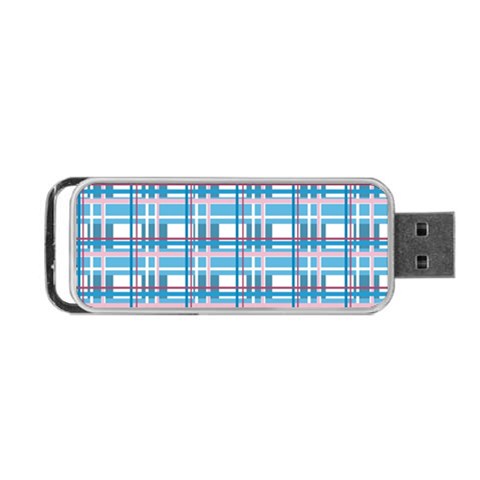 Blue plaid pattern Portable USB Flash (One Side) from ArtsNow.com Front