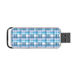 Blue plaid pattern Portable USB Flash (One Side)