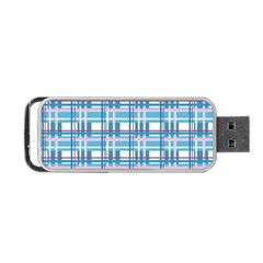 Blue plaid pattern Portable USB Flash (Two Sides) from ArtsNow.com Back