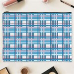 Blue plaid pattern Cosmetic Bag (XXXL) 