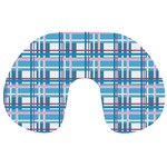 Blue plaid pattern Travel Neck Pillows