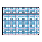 Blue plaid pattern Double Sided Fleece Blanket (Small) 