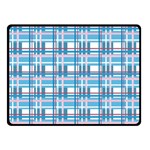 Blue plaid pattern Double Sided Fleece Blanket (Small) 