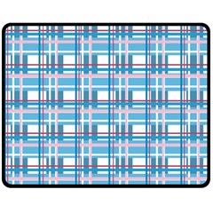 Blue plaid pattern Double Sided Fleece Blanket (Medium)  from ArtsNow.com 58.8 x47.4  Blanket Front