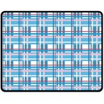 Blue plaid pattern Double Sided Fleece Blanket (Medium) 