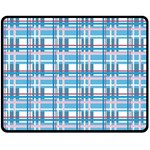 Blue plaid pattern Double Sided Fleece Blanket (Medium) 