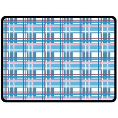 Blue plaid pattern Double Sided Fleece Blanket (Large)  from ArtsNow.com 80 x60  Blanket Front