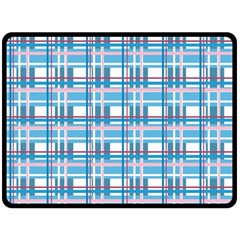Blue plaid pattern Double Sided Fleece Blanket (Large)  from ArtsNow.com 80 x60  Blanket Back