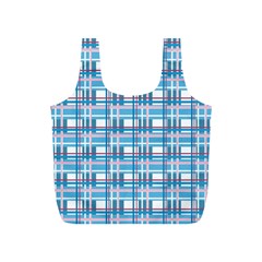 Blue plaid pattern Full Print Recycle Bags (S)  from ArtsNow.com Back