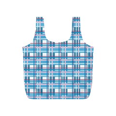 Blue plaid pattern Full Print Recycle Bags (S)  from ArtsNow.com Back