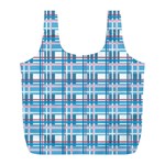 Blue plaid pattern Full Print Recycle Bags (L) 