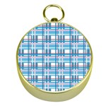 Blue plaid pattern Gold Compasses