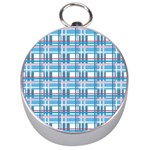 Blue plaid pattern Silver Compasses