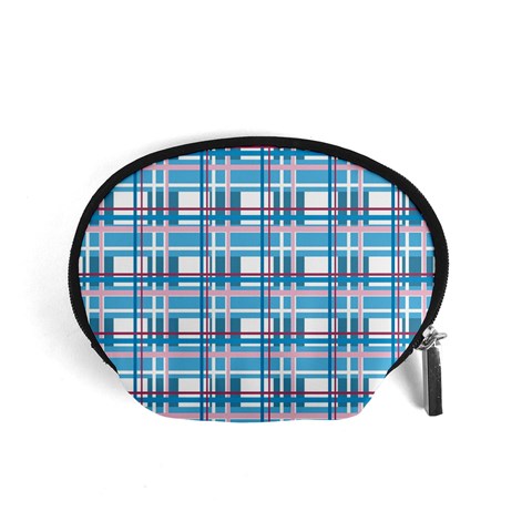 Blue plaid pattern Accessory Pouches (Small)  from ArtsNow.com Front