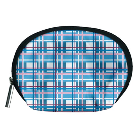 Blue plaid pattern Accessory Pouches (Medium)  from ArtsNow.com Front