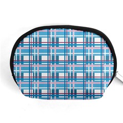 Blue plaid pattern Accessory Pouches (Medium)  from ArtsNow.com Front