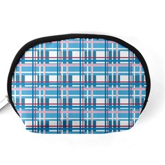 Blue plaid pattern Accessory Pouches (Medium)  from ArtsNow.com Back