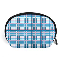 Blue plaid pattern Accessory Pouches (Large)  from ArtsNow.com Front