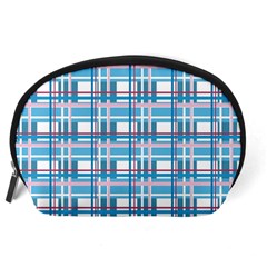 Blue plaid pattern Accessory Pouches (Large)  from ArtsNow.com Back