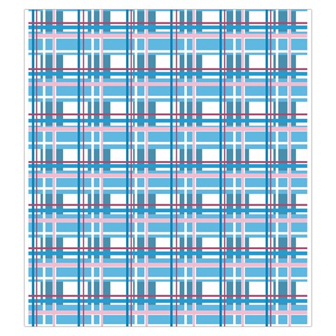 Blue plaid pattern Drawstring Pouches (Large)  from ArtsNow.com Front