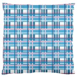 Blue plaid pattern Large Flano Cushion Case (One Side)