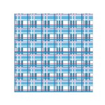 Blue plaid pattern Small Satin Scarf (Square)