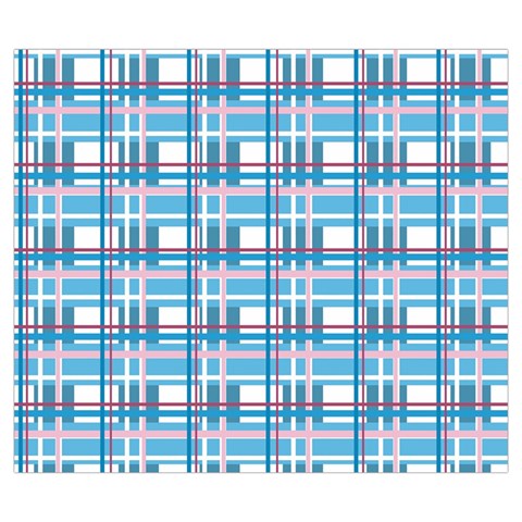Blue plaid pattern Zipper Large Tote Bag from ArtsNow.com Front