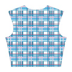 Blue plaid pattern Cotton Crop Top from ArtsNow.com Back