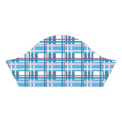 Blue plaid pattern Cotton Crop Top from ArtsNow.com Left Sleeve