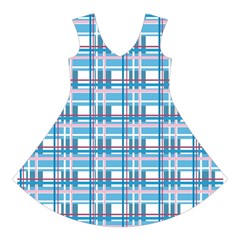 Blue plaid pattern Short Sleeve V Front