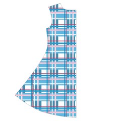 Blue plaid pattern Short Sleeve V Back Left