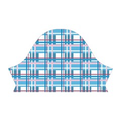 Blue plaid pattern Short Sleeve V Right Sleeve