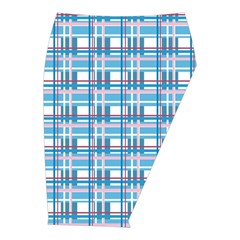 Blue plaid pattern Midi Wrap Pencil Skirt from ArtsNow.com  Front Right 