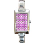 Purple plaid pattern Rectangle Italian Charm Watch