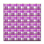 Purple plaid pattern Tile Coasters