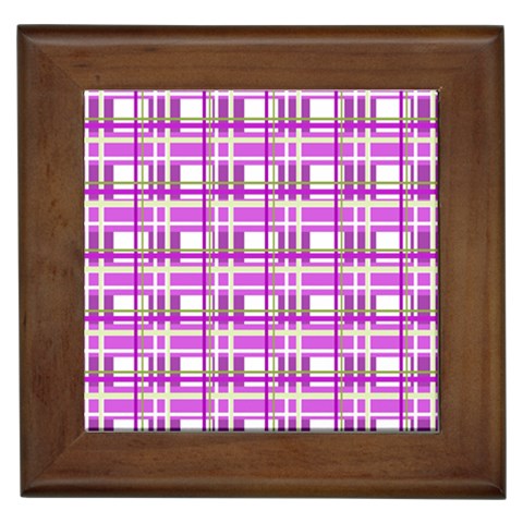 Purple plaid pattern Framed Tiles from ArtsNow.com Front