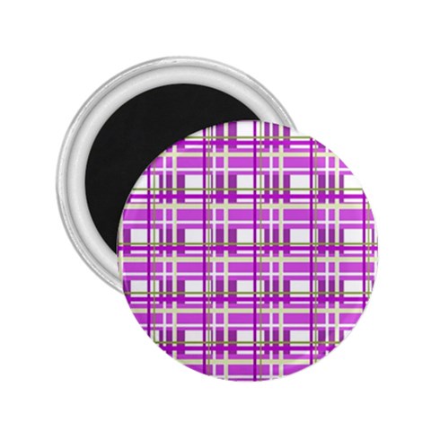 Purple plaid pattern 2.25  Magnets from ArtsNow.com Front