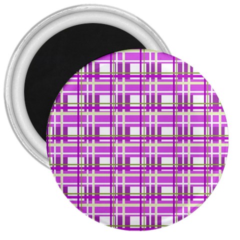 Purple plaid pattern 3  Magnets from ArtsNow.com Front