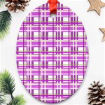 Purple plaid pattern Ornament (Oval) 