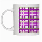 Purple plaid pattern White Mugs