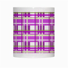 Purple plaid pattern White Mugs from ArtsNow.com Center