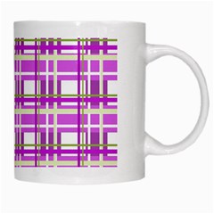 Purple plaid pattern White Mugs from ArtsNow.com Right
