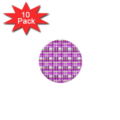 Purple plaid pattern 1  Mini Buttons (10 pack)  from ArtsNow.com Front