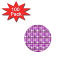 Purple plaid pattern 1  Mini Buttons (100 pack) 