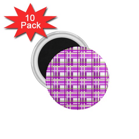 Purple plaid pattern 1.75  Magnets (10 pack)  from ArtsNow.com Front
