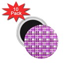 Purple plaid pattern 1.75  Magnets (10 pack) 