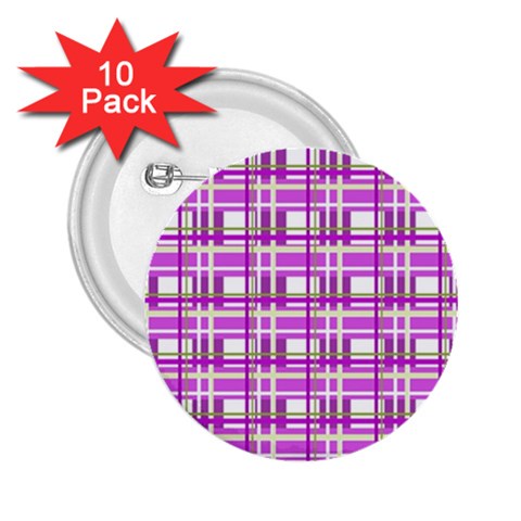 Purple plaid pattern 2.25  Buttons (10 pack)  from ArtsNow.com Front